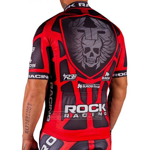 2016 Fahrradbekleidung Rock Racing Rot und Braun Trikot Kurzarm und Tragerhose - zum Schließen ins Bild klicken